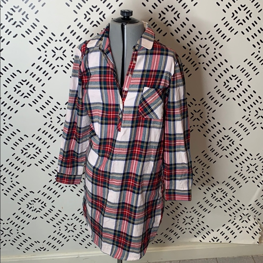 Lauren James plaid flannel shirt dress